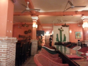 Inside the Mexican restaurant in Siem Reap. 